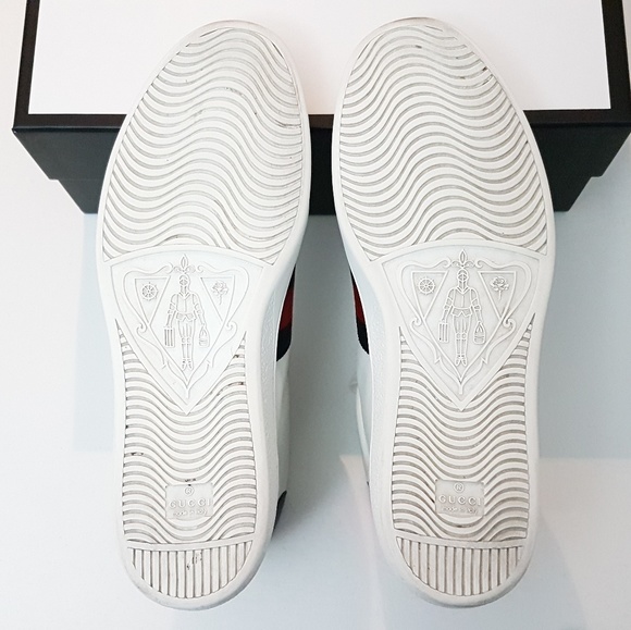 Gucci White Bee Ace High-Top Sneakers  Gucci M Siz - Picture 3 of 8